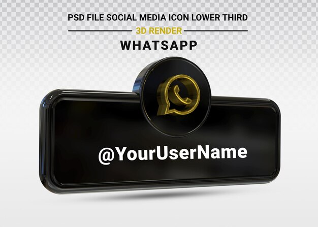 Whatsapp iconos de redes sociales tercer banner inferior 3d render