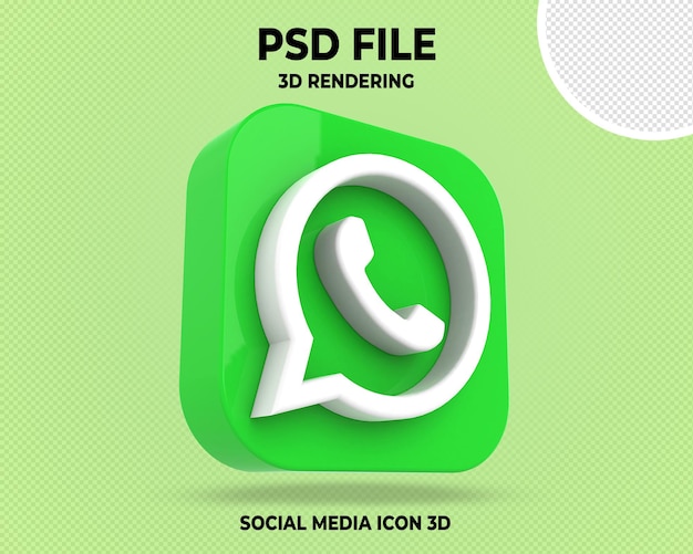 Whatsapp-logo 3d social media transparent