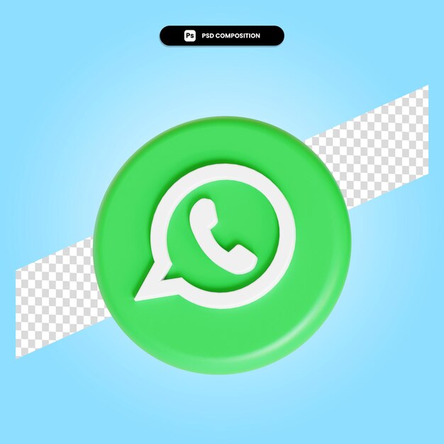 Whatsapp-logo-anwendung 3d-render-illustration isoliert