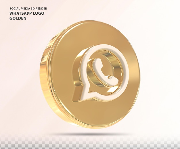 Whatsapp-logo gold 3d-rendering