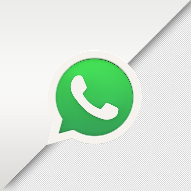 PSD whatsapp logo icon 3d render con acabado mate psd