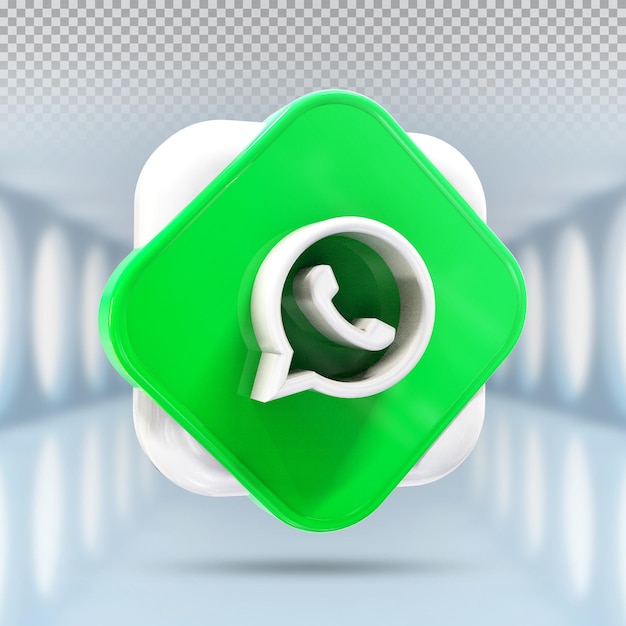 Whatsapp logo icon 3d social media en estilo moderno