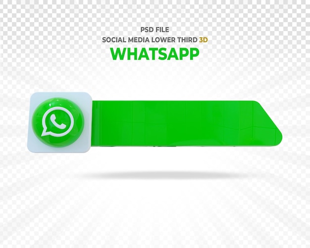 Whatsapp-logo im unteren drittel 3d-rendering