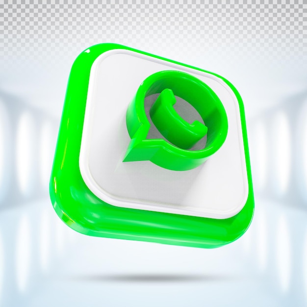 Whatsapp-logo-symbol 3d social media im modernen stil