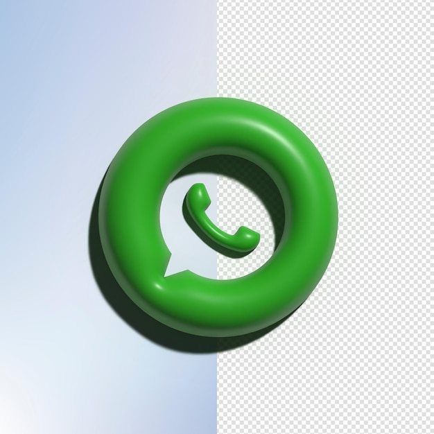 WhatsApp logotipo de redes sociales 3d archivo psd transparente.