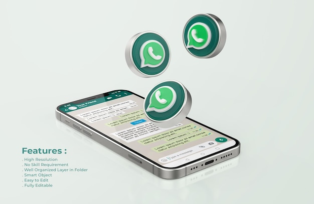 Whatsapp Sur La Maquette De Téléphone Mobile En Argent