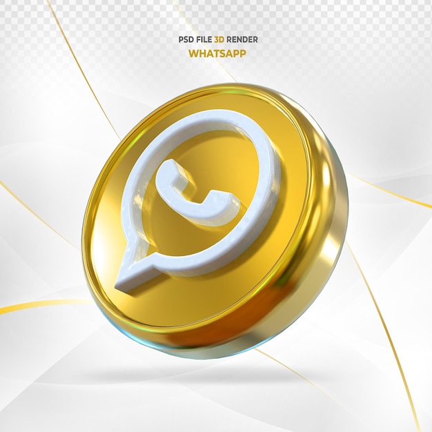 Whatsapp oro social media icona 3d render