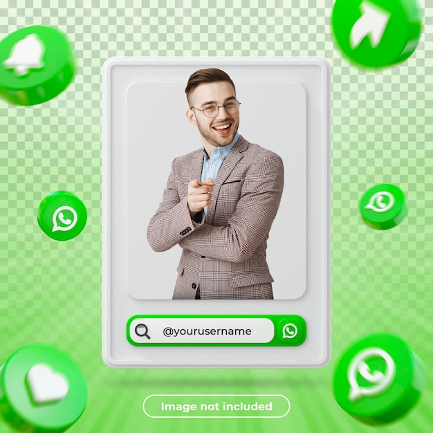 WhatsApp-Profilbanner 3D-Rendering-Zusammensetzung