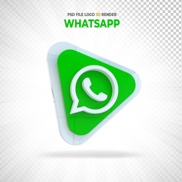 Whatsapp Réseaux Sociaux Logo Style 3d Render