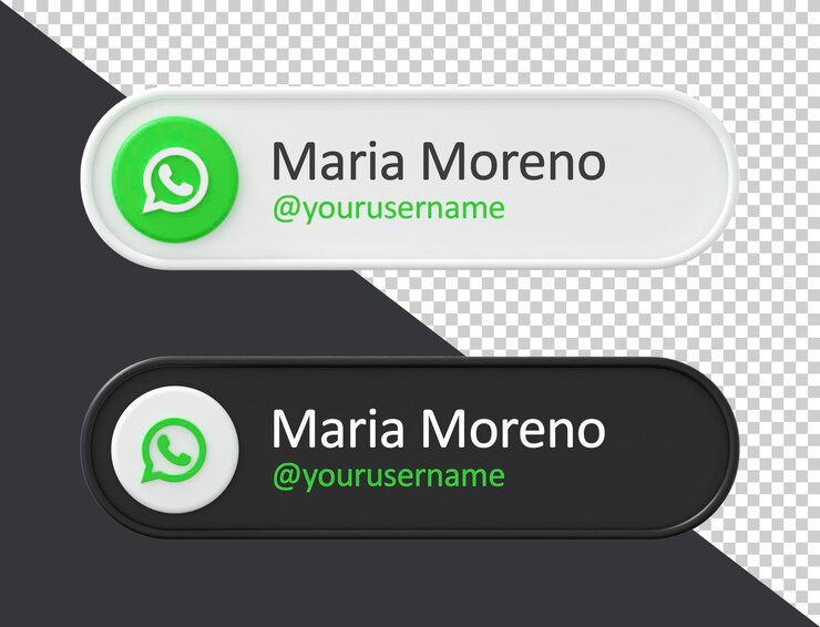 Whatsapp seguimi banner etichetta di rendering 3d isolata su sfondo bianco