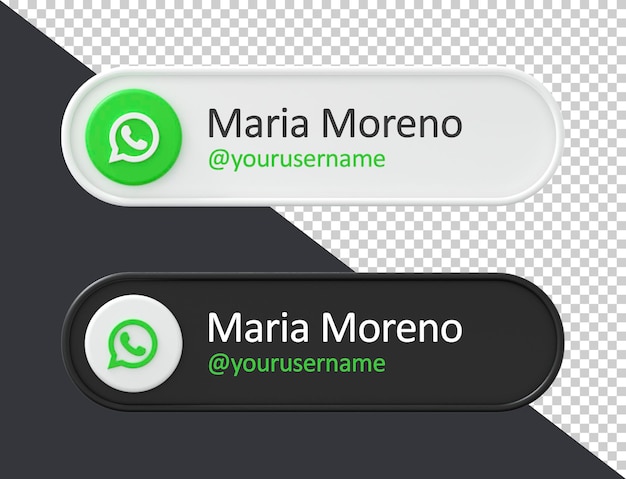 PSD whatsapp sígueme banner 3d render etiqueta aislada sobre fondo blanco