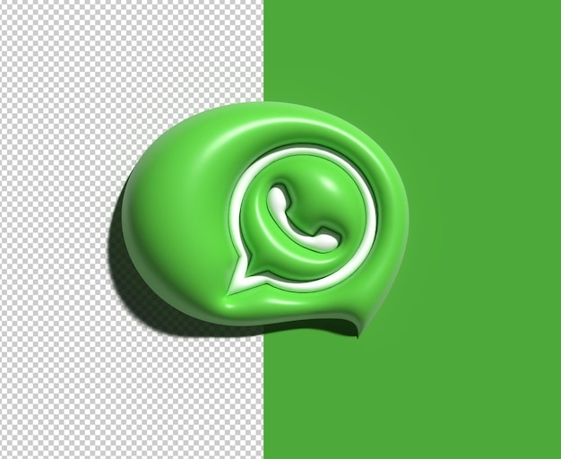 Whatsapp Social Media Logo 3D Archivo Psd Transparente.