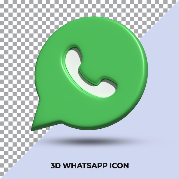WhatsApp-Symbol 3D-Render isoliert