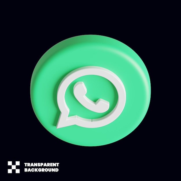 Whatsapp-symbol für soziale medien in 3d-rendering