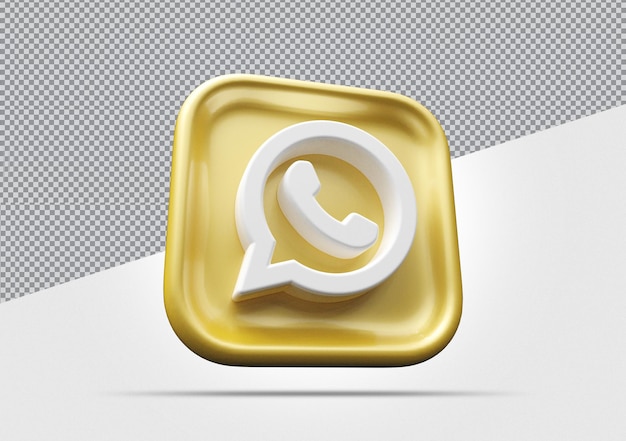 WhatsApp-Symbol Golden 3D-Rendering