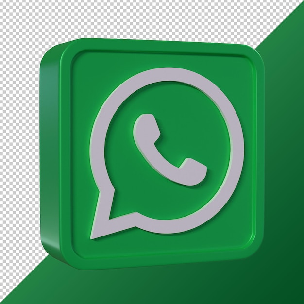 WhatsApp transparentes 3D-Quadratförmiges Social-Media-Logo