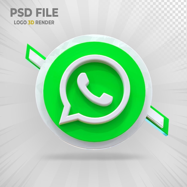 Whatspp Social Media Logo 3D-Rendering