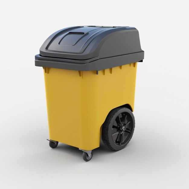 Wheelie bin PSD su sfondo bianco