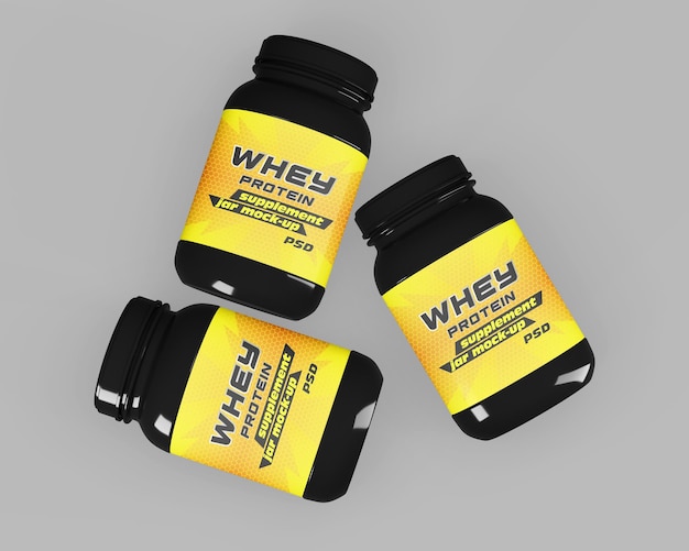 Whey protein ergänzungsglas mockup