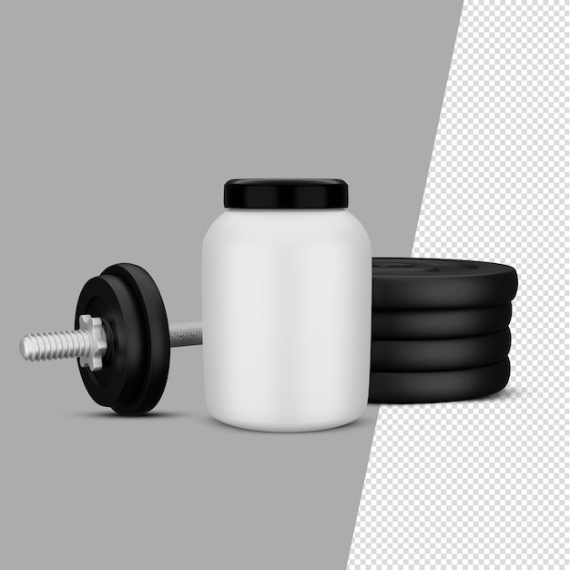 PSD whey protein jar-mockup instant-produkt-vorführung für die werbung für fitness-ergänzungsmittel