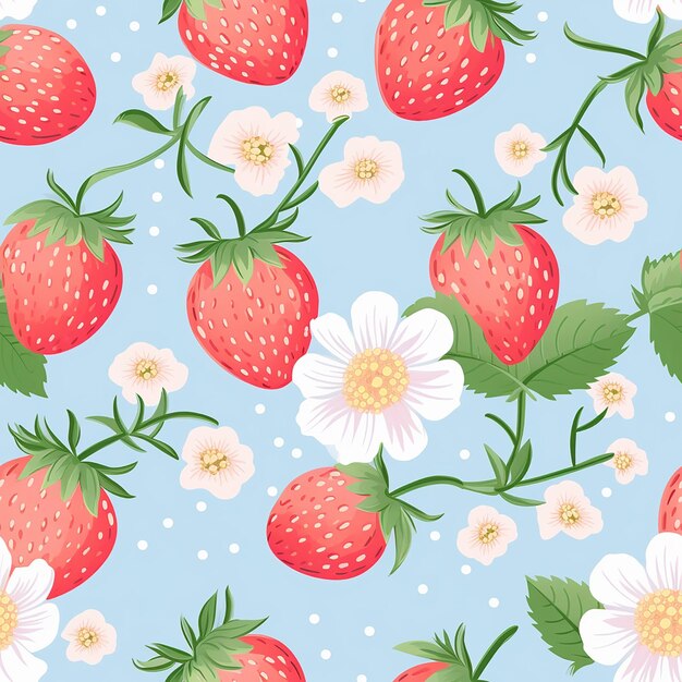 Whimsical_strawberry_repeat_pattern_pastel_colour