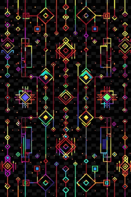 Whimsical style trellises pixel art mit spielerischen formen und kreativen texturen y2k neon item designs