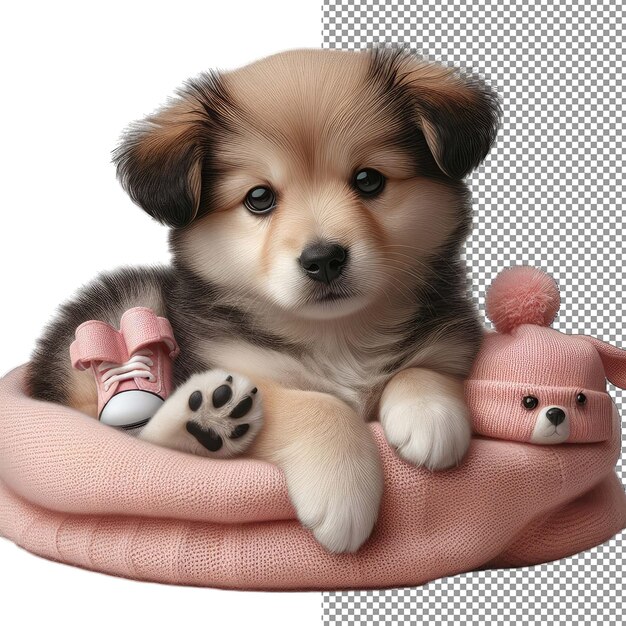 PSD whimsical woofs ein png-porträt der hundekreativität