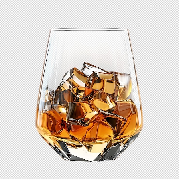 Whiskey auf den Felsen in einem Kristallglas