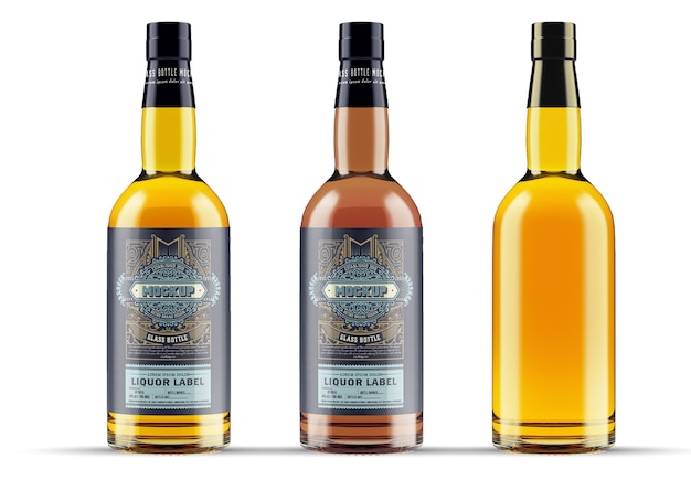 Whisky Bottiglia Di Vetro Mockup Isolato