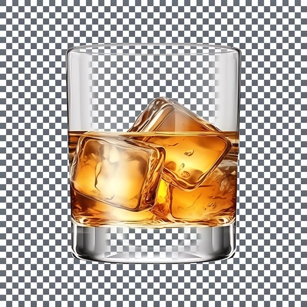 PSD whisky clásico en un vaso aislado sobre fondo transparente