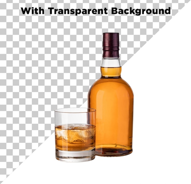 Whiskyflasche und Glas