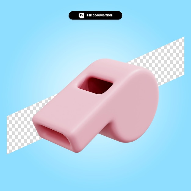 PSD whistle 3d render ilustração isolada