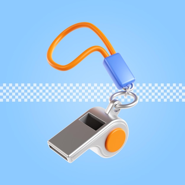 PSD whistle icon 3d render ilustração isolada premium psd