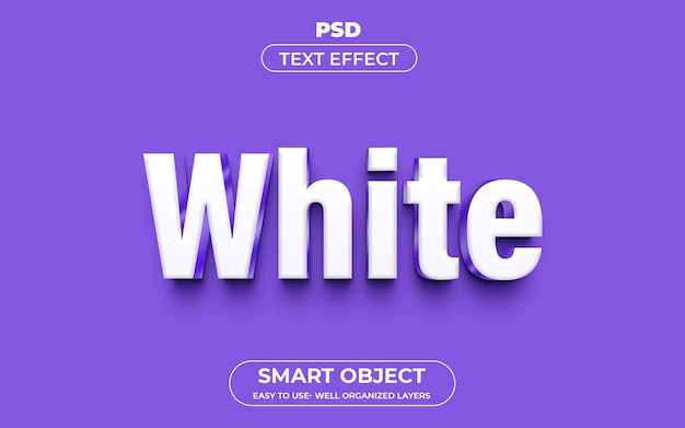 white 3d editable text effect style template