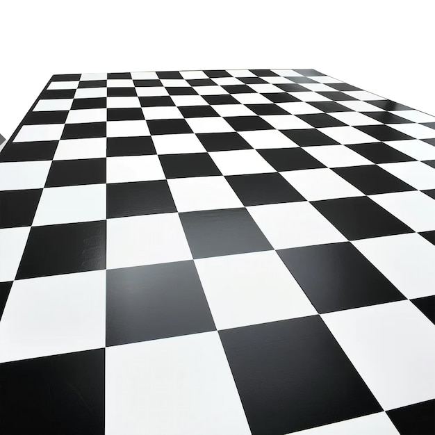 White and Black Checkered Pattern Isolated on Transparent Background