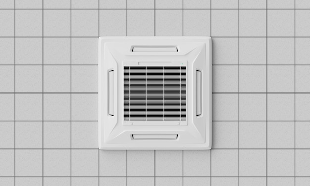 White Ceiling Mounted Air Conditioner Unit 3D Rendering