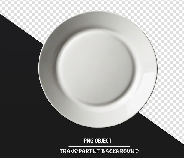 White Ceramic Plate Isolated on Transparent Background