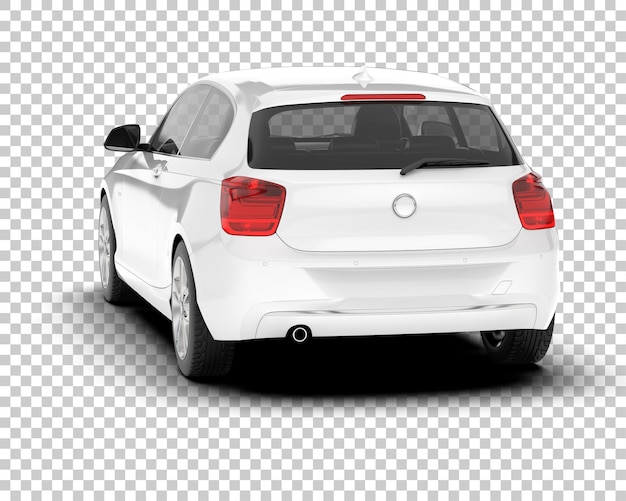 white city car on transparent background 3d rendering illustration