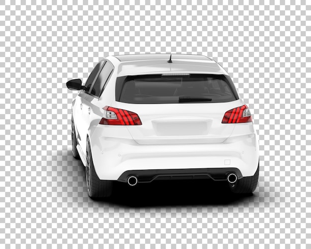 white city car on transparent background 3d rendering illustration