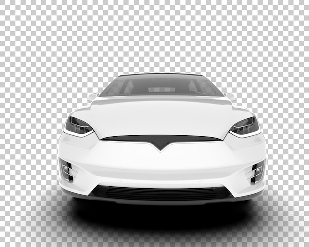 white city car on transparent background 3d rendering illustration