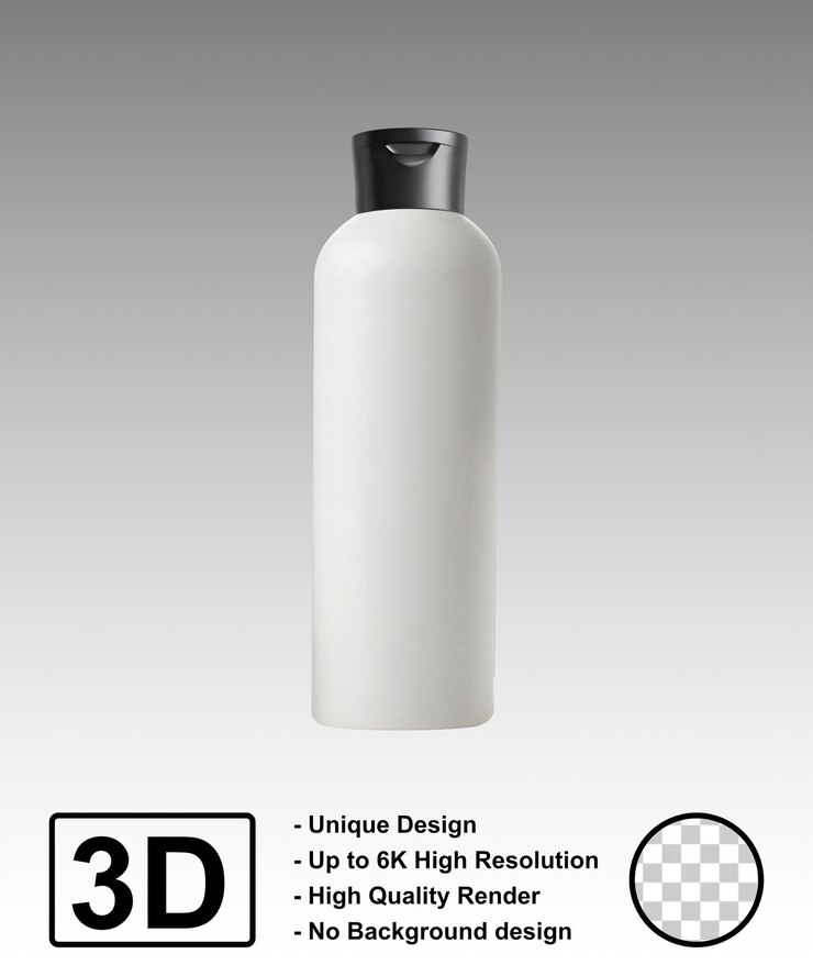 PSD white color bottle shampoo mockup design