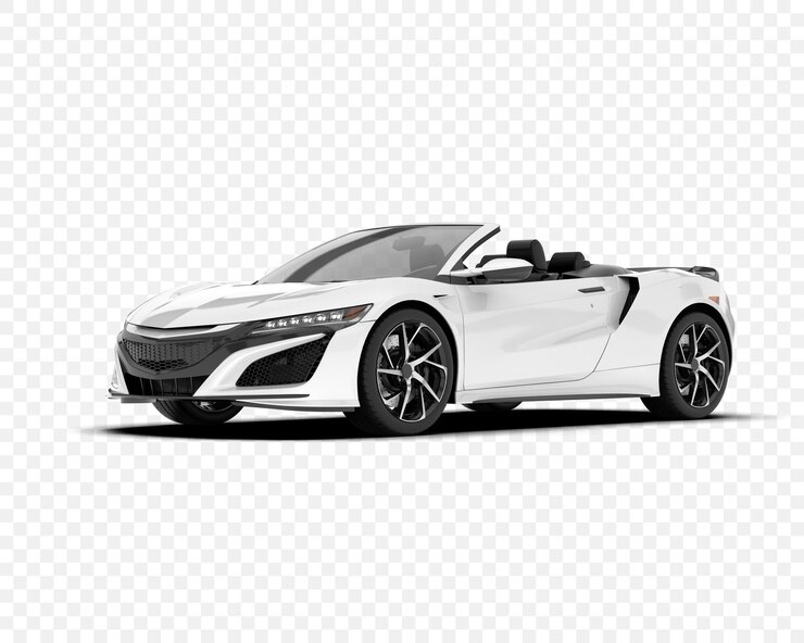 PSD white convertible sports car