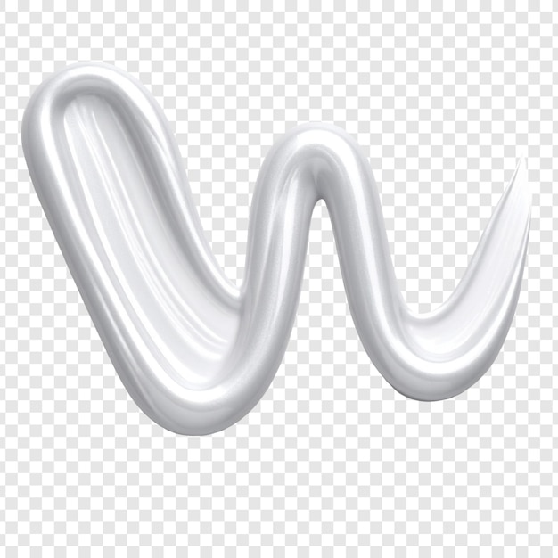 White creamy letter w design element
