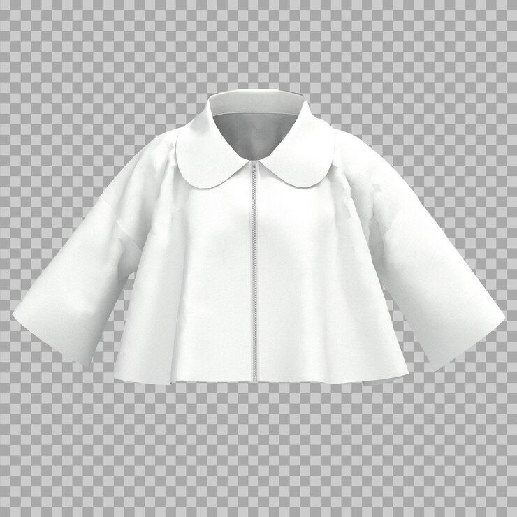 PSD white cropped collared jacket