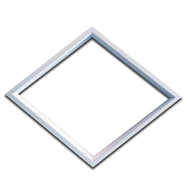 White diamond frame against white creating a modern decorative shape