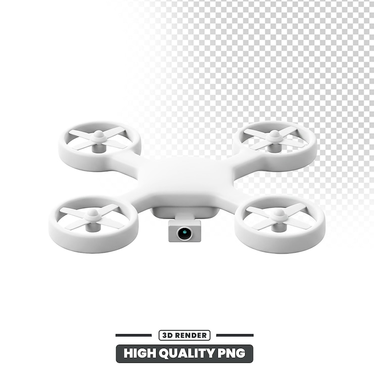 PSD white drone 3d render