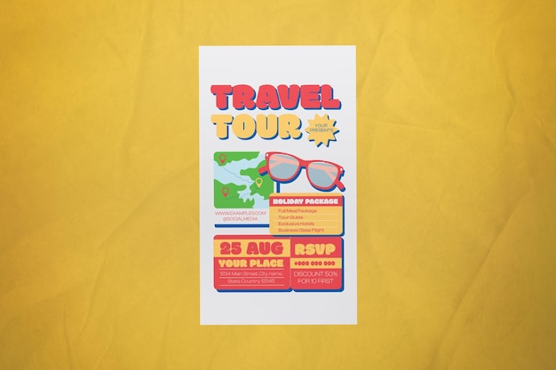 PSD white flat design travel tour-geschichte in den sozialen medien