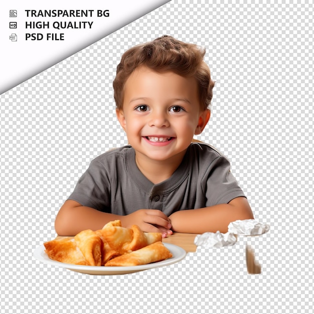 White Kid Dining Style Ultra Réaliste Fond Blanc I