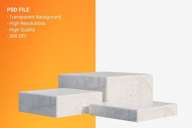 White marble podium minimal isoliert für kosmetische produktpräsentation