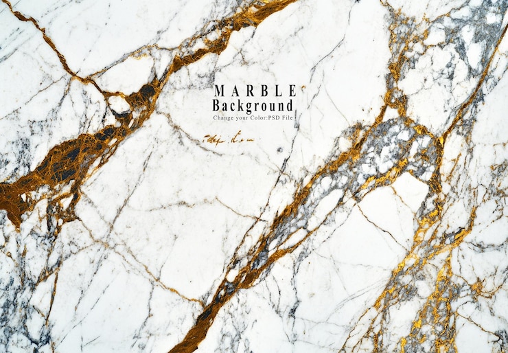 PSD white marble texture with golden veins golden lines on a white background